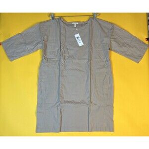 Eileen Fisher Ballet Neck Short Dress Womens M Medium Brown Casual $298 NWT